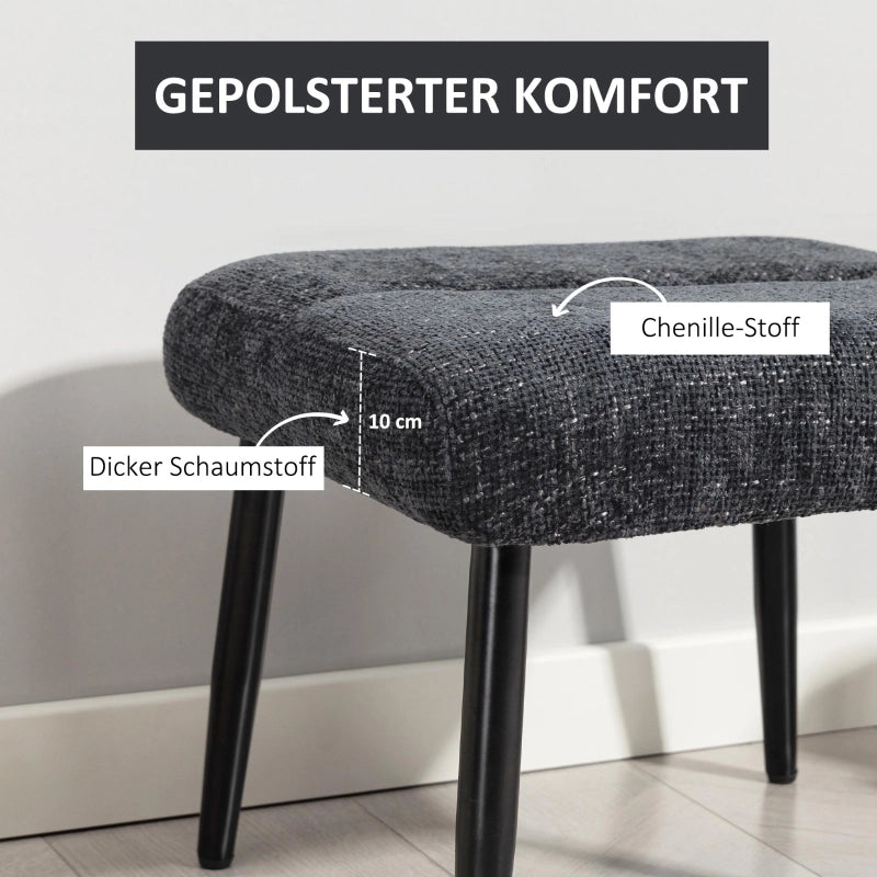 SEDIA POUF imbottito 45x41x38 cm in poliestere Grigio scuro