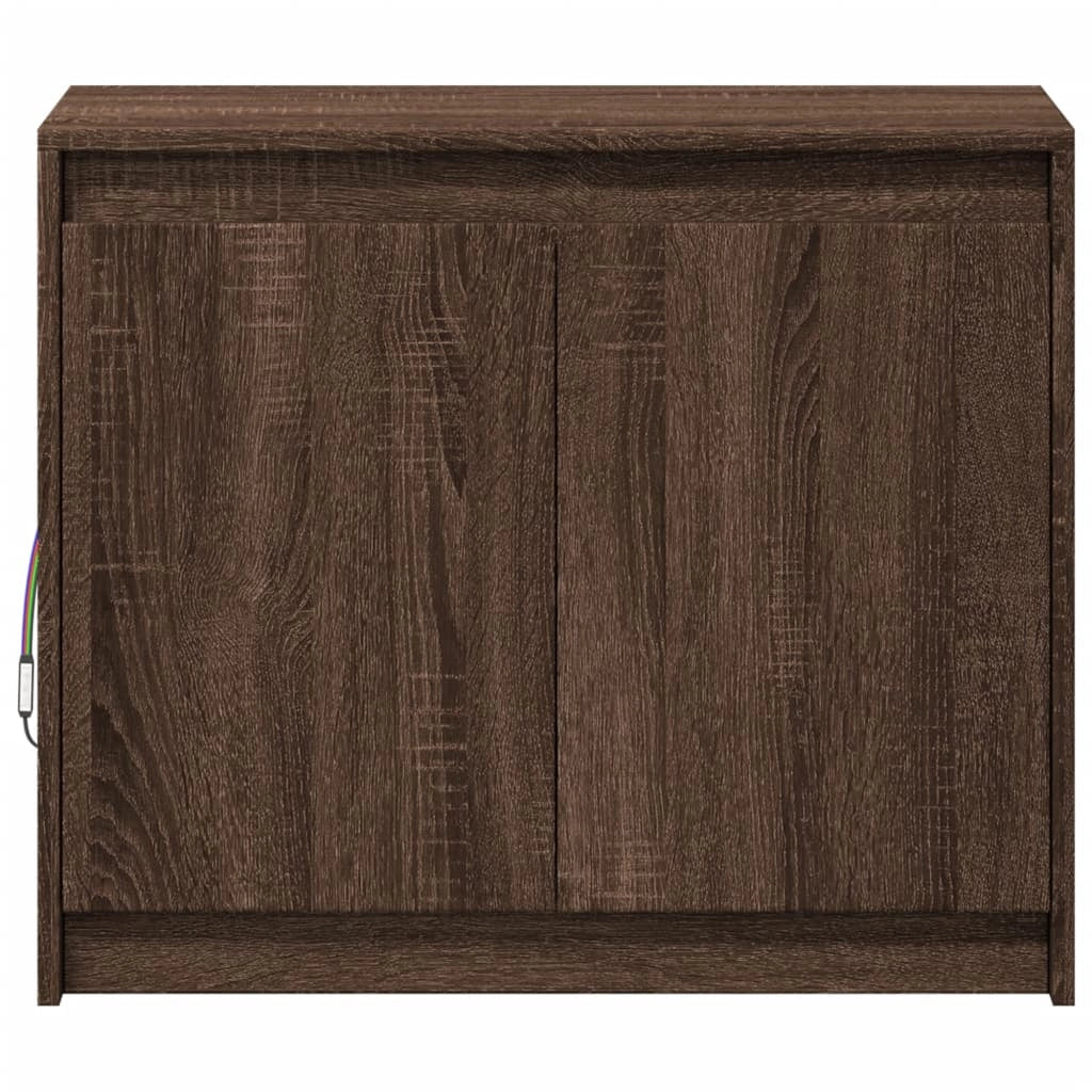 Buffet credenza cassettiera mobiletto mobile contenitore organizer per cucina soggiorno salotto con illuminazione a LED 72 x 34 x 61 cm legno ingegnerizzato marrone 02_0029790