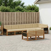 Set di divani da esterno con cuscino 8 pcs Naturale e Beige 3382656