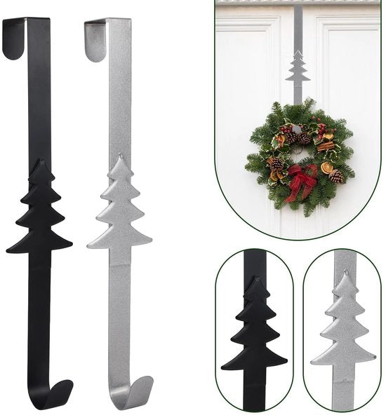 Maniglie per porta in acciaio inossidabile decorativa - 2 pezzi - 10 kg di carico massimo - Argento/Nero