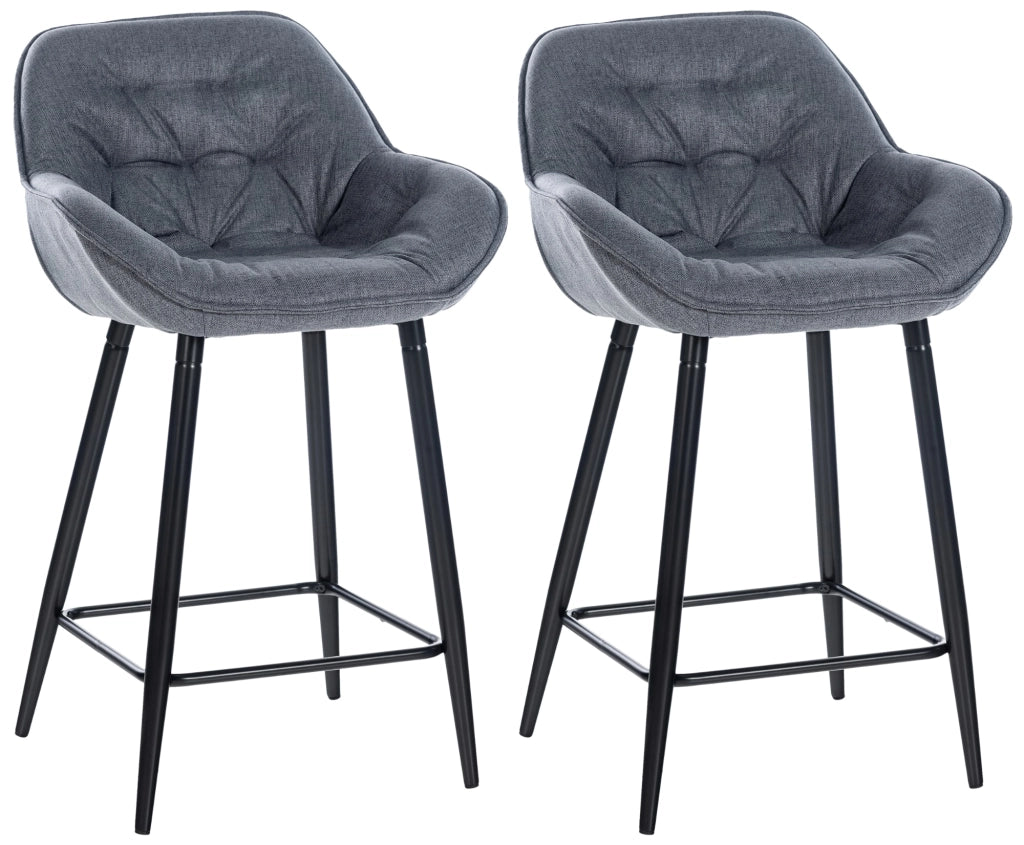 Set di 2 sgabelli da bar Gibson grigio,Tessuto