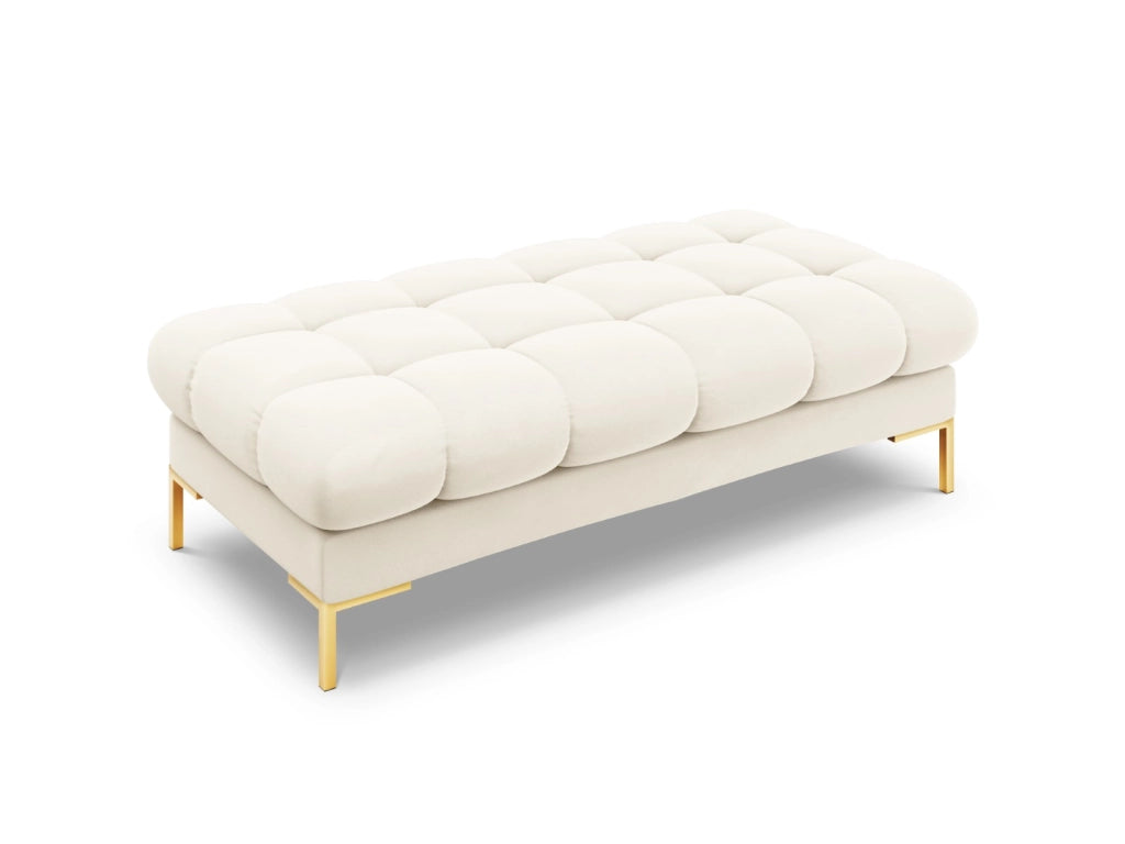 Cosmopolitan Design - Panca "Bali" 2 posti in velluto beige chiaro 
