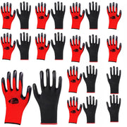 Guanti da Lavoro Rosfix L/R.10 – Poliestere Senza Cuciture, Rivestimento in Lattice Nero | 10 Paia