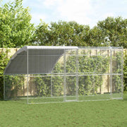 Gabbia per polli 2 pcs Argento 400 x 200 x 200 cm Acciaio e PE