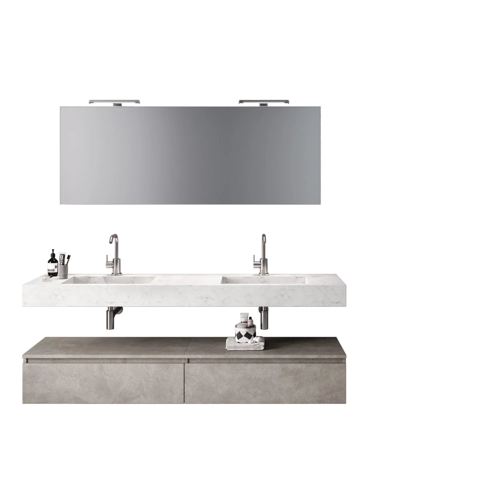 Composizione 7 pezzi ASTRA marmo carrara/avana pietra