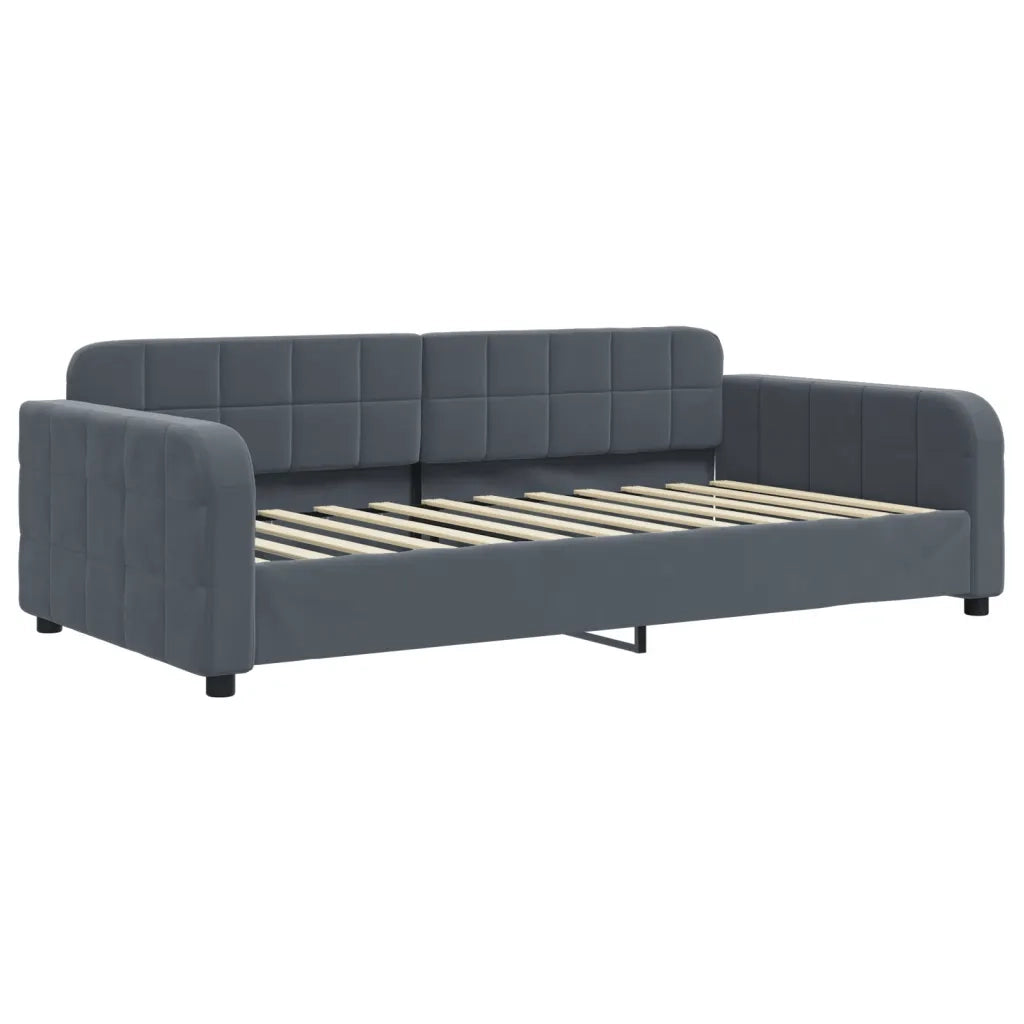 Divano Letto Estraibile Cassetti-Sofa Letto-Daybed Grigio Scuro 90x200cm Velluto 761341