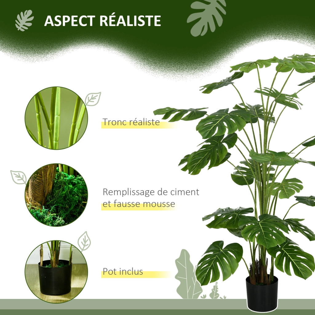 Pianta artificiale Monstera Deliciosa con vaso ¨C zephmum ¨C verde altezza 180 cm interno