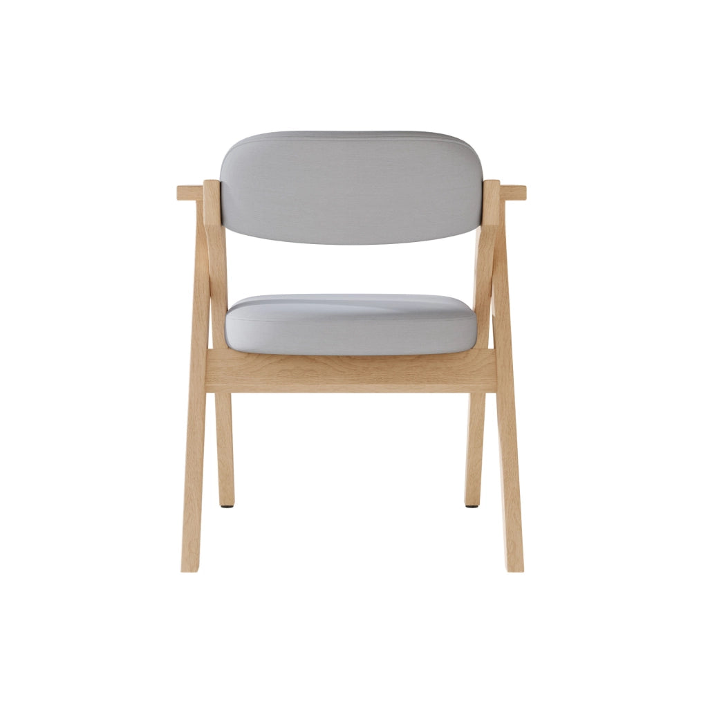 Set di 4 sedie da pranzo pieghevoli con braccioli in legno grigio