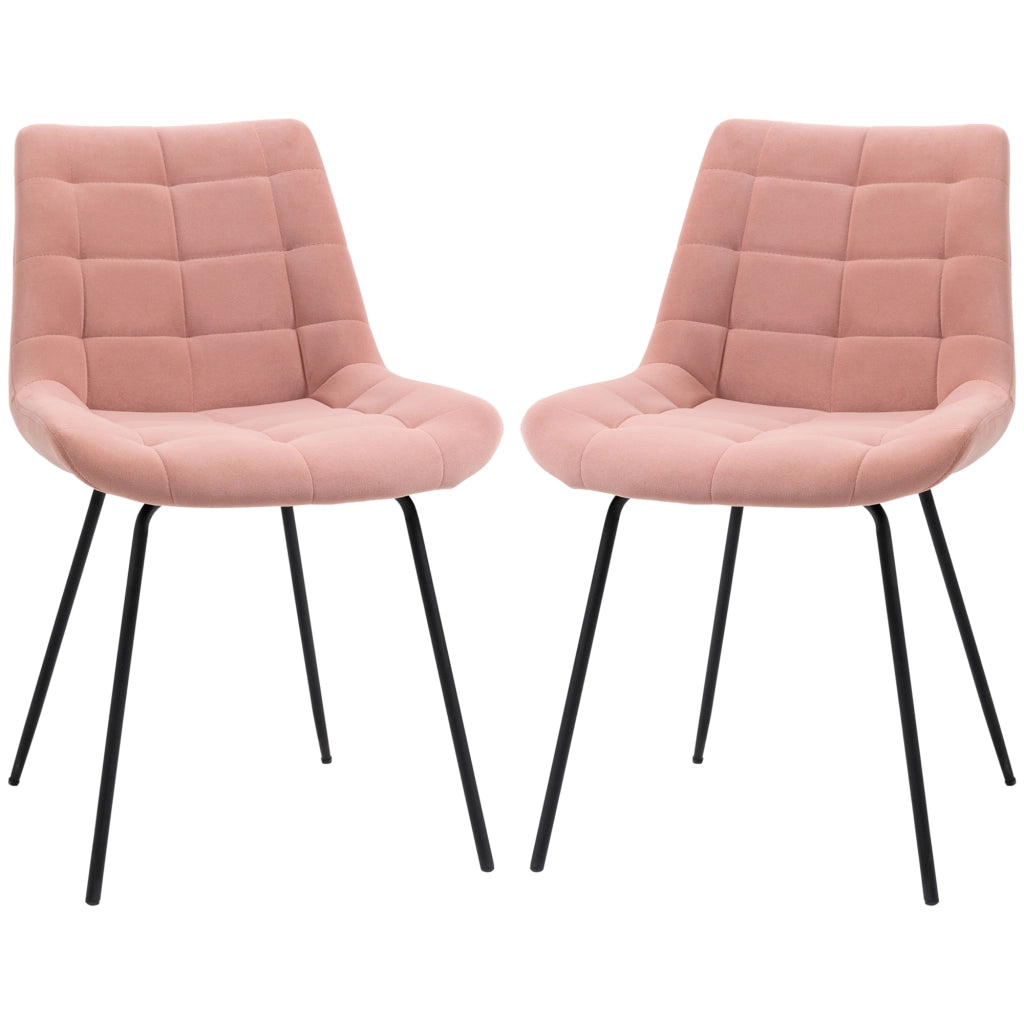 Set 2 Sedie da Pranzo Retr¨° ¨C zephmum ¨C Velluto Rosa 50x61x79 cm