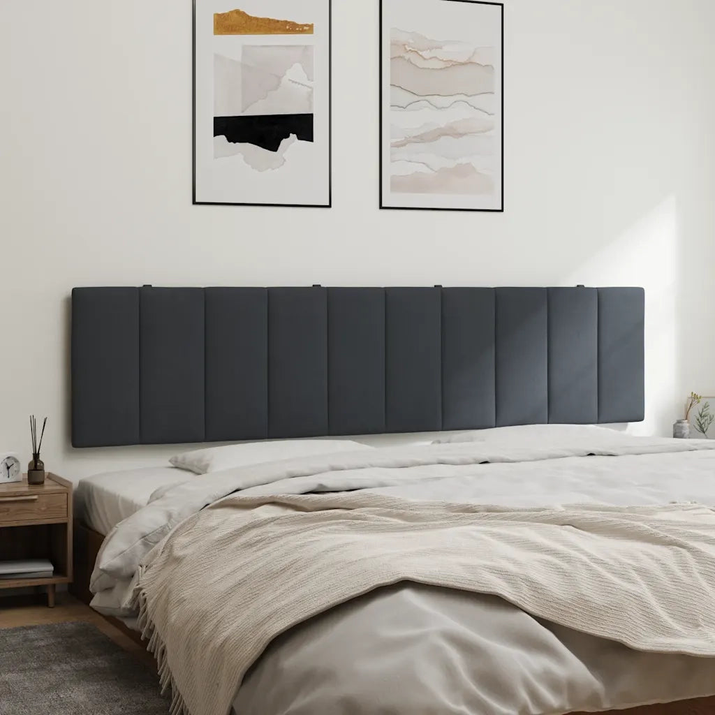 Coussin de tête de lit Hanko gris foncé 200 cm velours