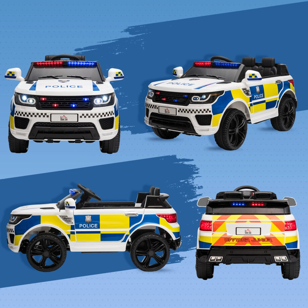 Auto Bambini Polizia Elettrica ¨C Zephmum ¨C Bianco 110x68x52cm