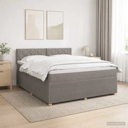 Letto box spring con materasso Tortora 140 x 190 cm Tessuto 3451472
