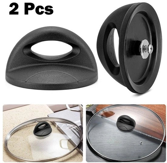 Pomelli a doppio elemento per copricucina, sostitutivi, copricucina in bakelite neri, copricucina resistente al calore