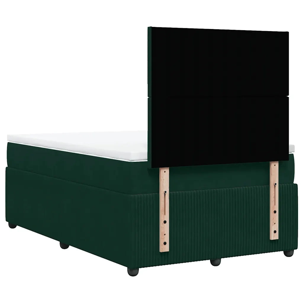 Giroletto a Molle con Materasso Verde Scuro 120x190 cm Velluto 3292283