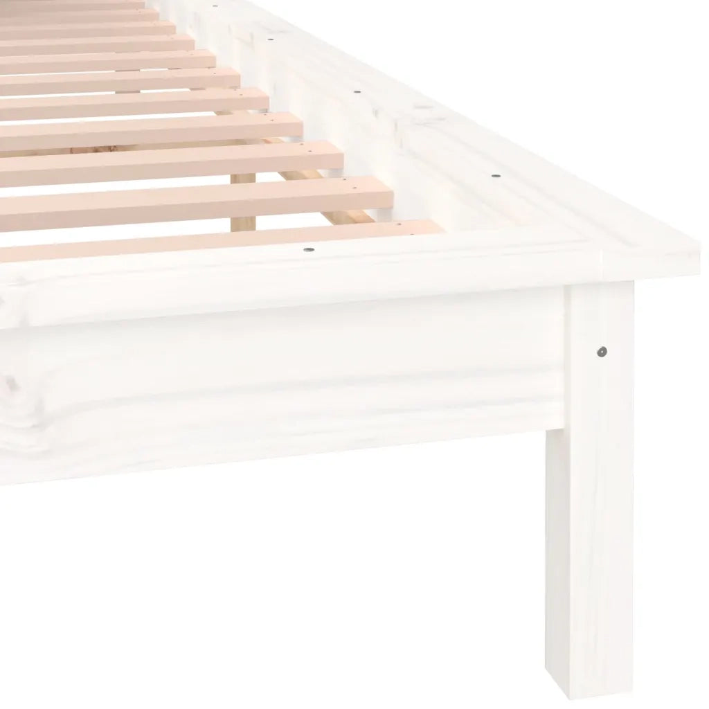 Giroletto LED Bianco 135x190 cm Double in Legno Massello 820647