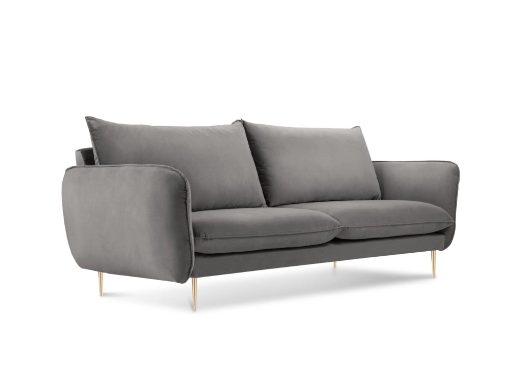 Cosmopolitan Design - Divano "Vienna" 2 posti in velluto grigio chiaro 