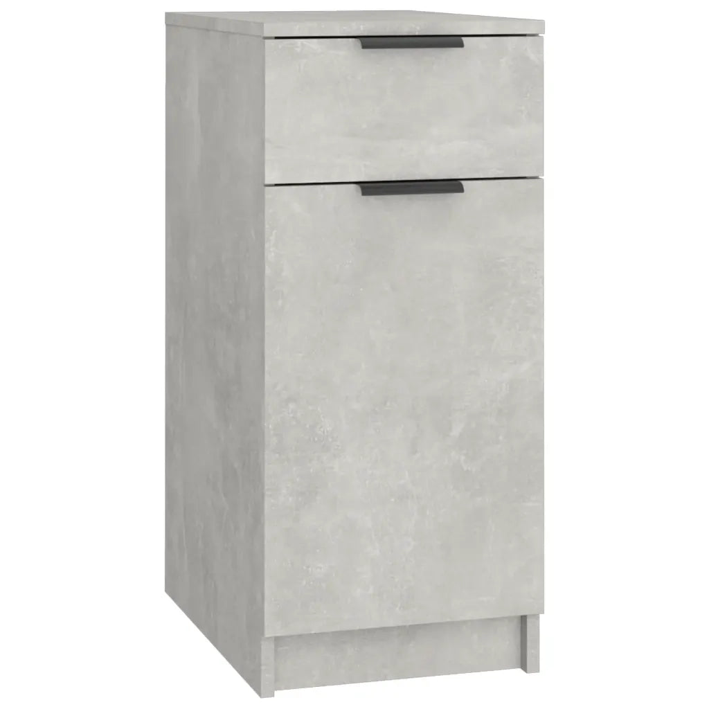 Mobile da ufficio minimalista dal design senza tempo con cassetto 33,5 x 50 x 75 cm realizzato in legno composito grigio cemento 02_0048011