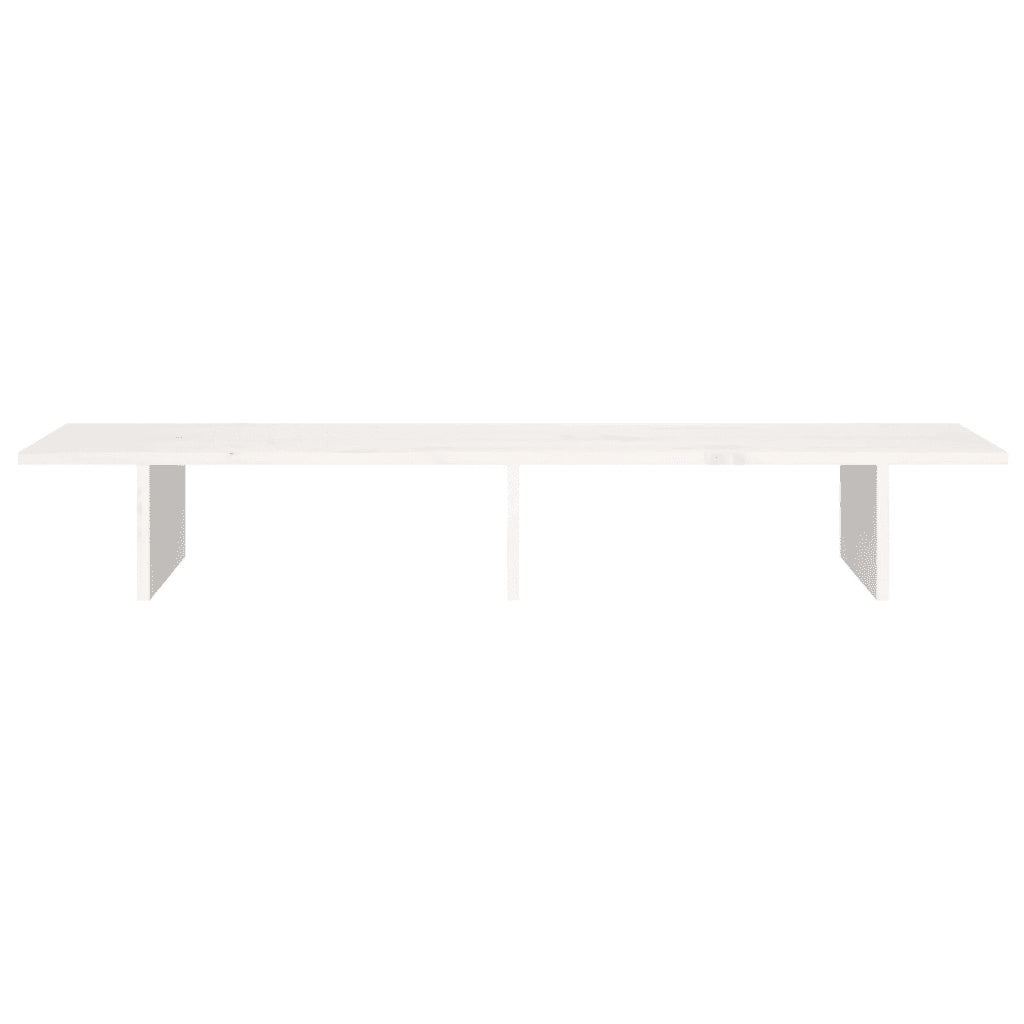 Supporto per Monitor Bianco 100x27x15 cm Legno Massello di Pino 813980