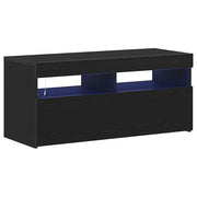 Mobile TV rettangolare moderno con vani contenitori 90 x 35 x 40 cm in legno composito di rovere nero 02_0051878