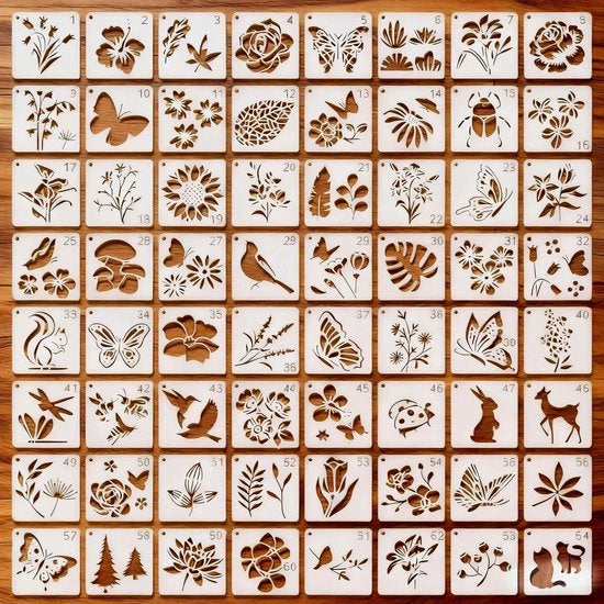 Schede per dipinti 64 pezzi - Schede riutilizzabili - Schede per hobby - Schede per disegni - Decorazione creativa - 7,62 x 7,62 cm - Schede per hobby