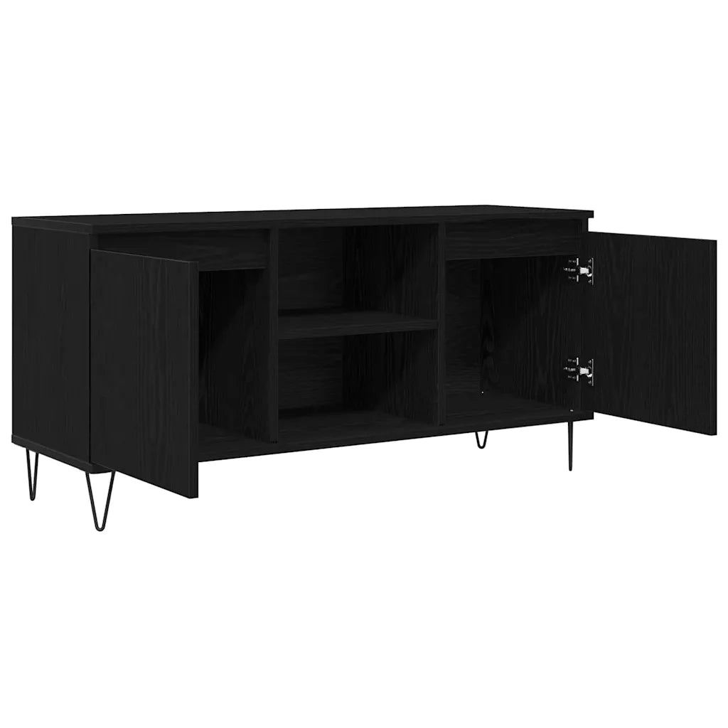 Mobile TV Rovere Nero 104 x 35 x 50 cm Legno multistrato 881934