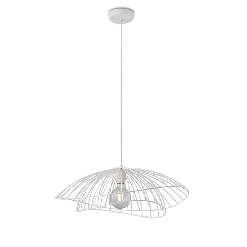 Sospensione Contemporanea Adelaide In Metallo Bianco 1 Luce E27