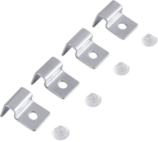 Set di Clip per Acquario 4 pezzi - Acciaio Inossidabile - 8 mm - Duraturo - Antiscivolo - Facile da Montare - Supporto per Acquario