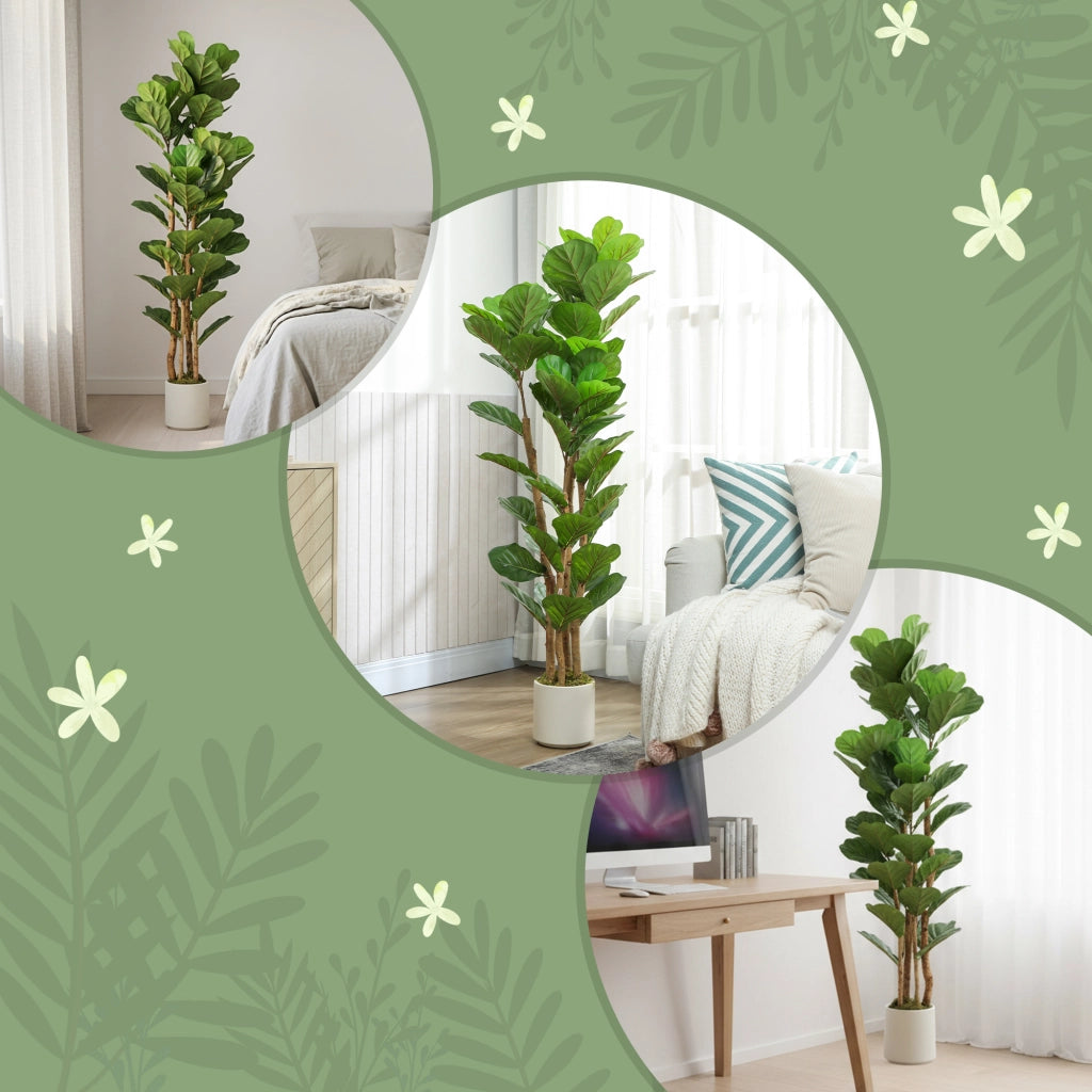 Albero di Ficus Artificiale ¨C zephmum ¨C Verde 50x50x150 cm