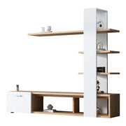 Mobile TV con 1 anta e ripiani; per soggiorno; in truciolare; 180×33.5×151.5 cm