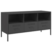 Mobile TV | Armadietto TV | Mobile Porta TV Nero 100,5x39x50,5 cm in Acciaio