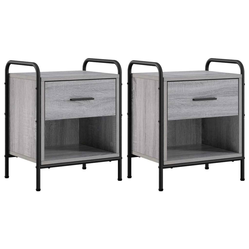 Armadio da Notte 2 pz Sonoma grigio 40 x 30 x 50 cm 8013501