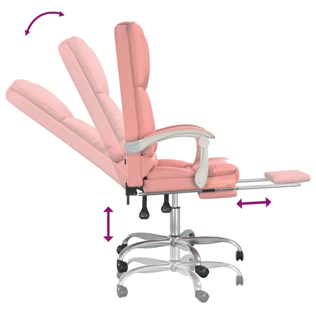 Poltrona da Ufficio Massaggiante Reclinabile rosa in Similpelle 349691