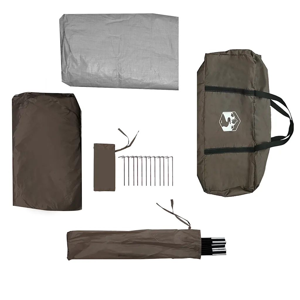 Tenda da Pesca per 5 Persone Marrone Impermeabile