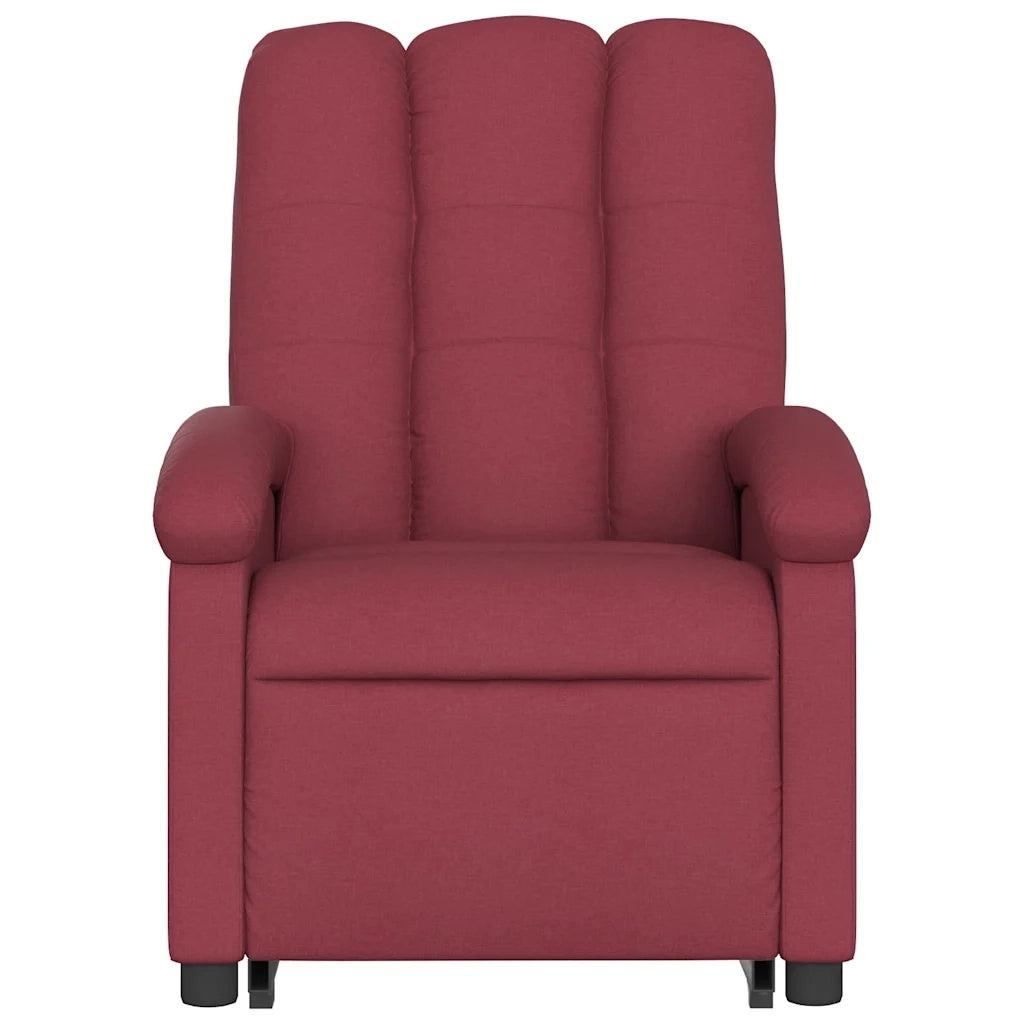 Poltrona | Sedia Relax Alzapersona Reclinabile Elettrica Rosso Vino Tessuto