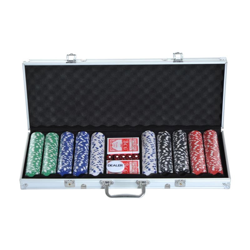 SET POKER VALIGETTA PROFESSIONALE CON 500 FICHES E 2 MAZZI DI CARTE