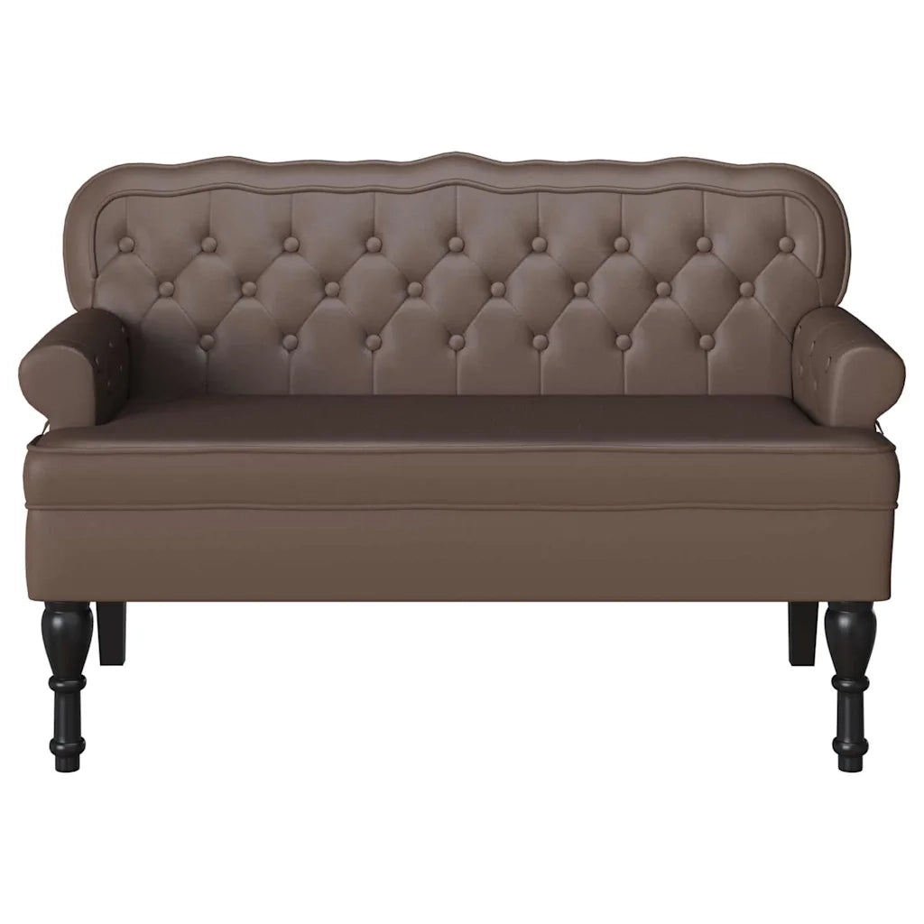Panca Chesterfield Marrone 119,5 x 64,5 x 75 cm Pelle Sintetica