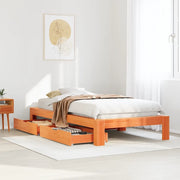 vidaXL Giroletto senza Materasso Marrone Cera 100x200 cm Legno di Pino