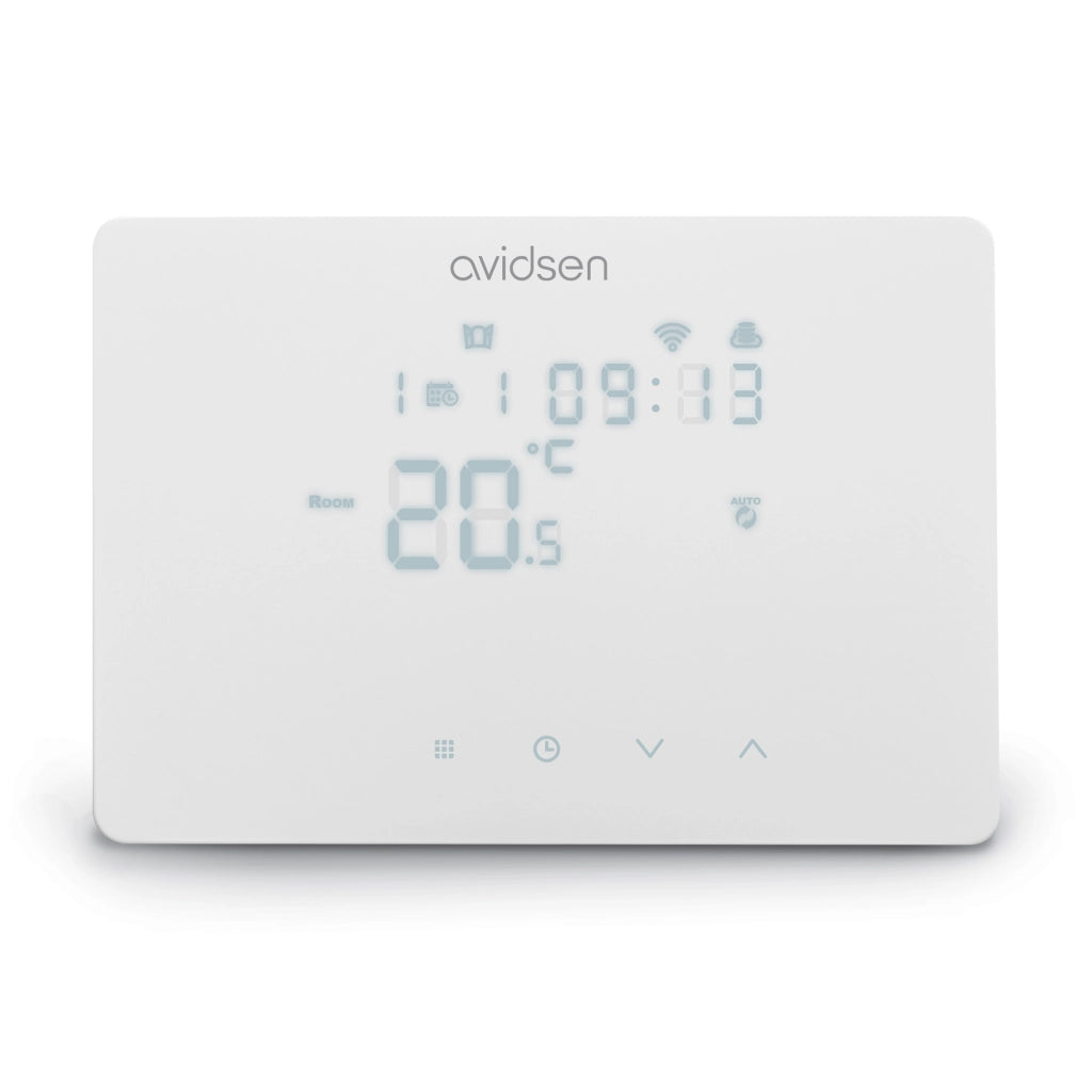 Termostato Wi-Fi Smart HomeTemp Programmabile bianco - Controlli Touch - Avidsen 127072