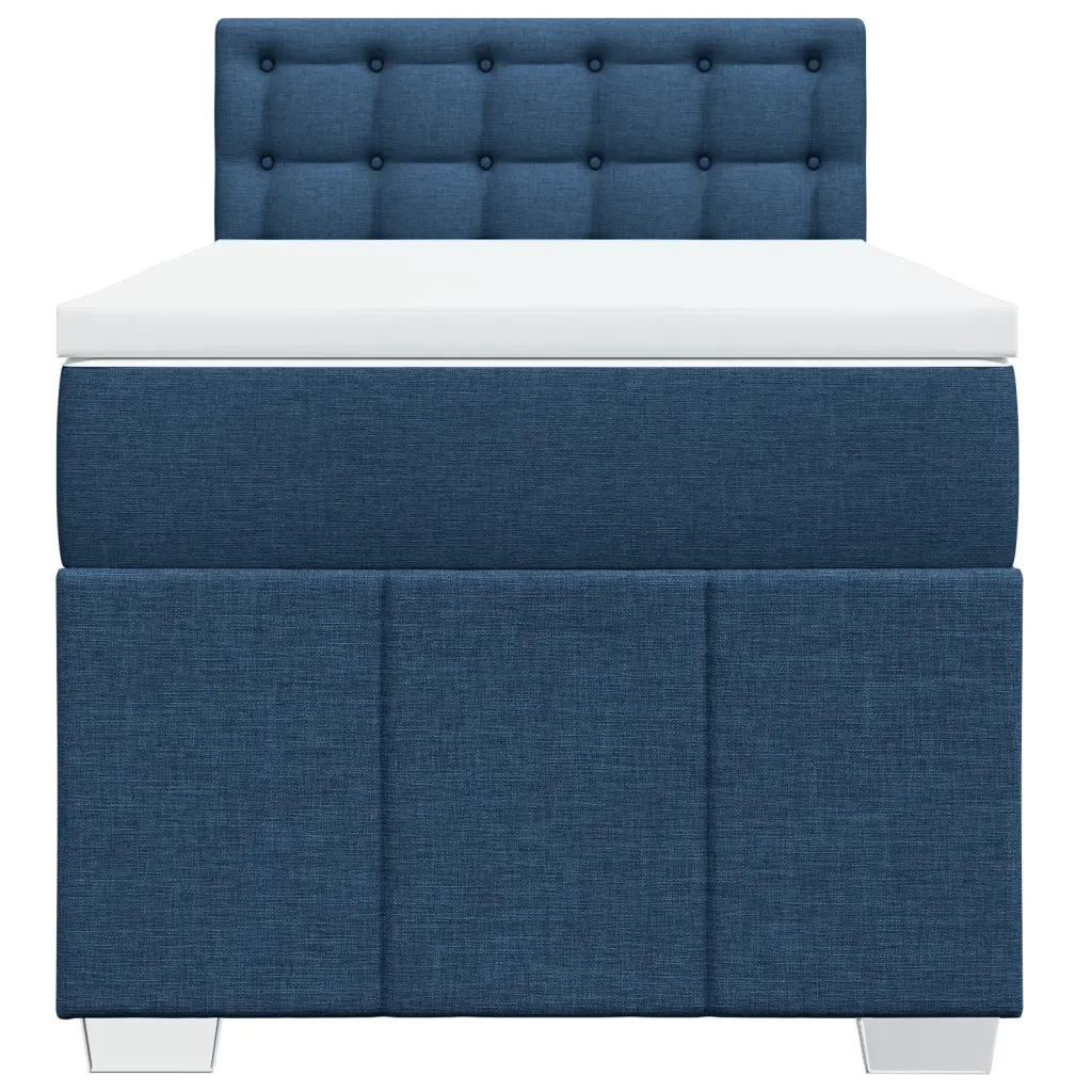 vidaXL Giroletto a Molle con Materasso Blu 90x200 cm inTessuto
