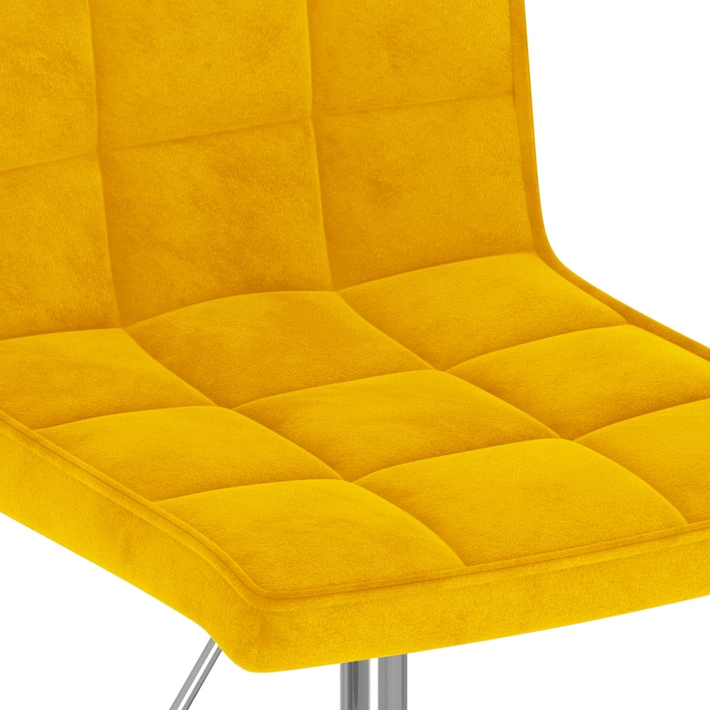 Sedie da Pranzo Girevoli 4 pz Giallo Senape in Velluto 3089296