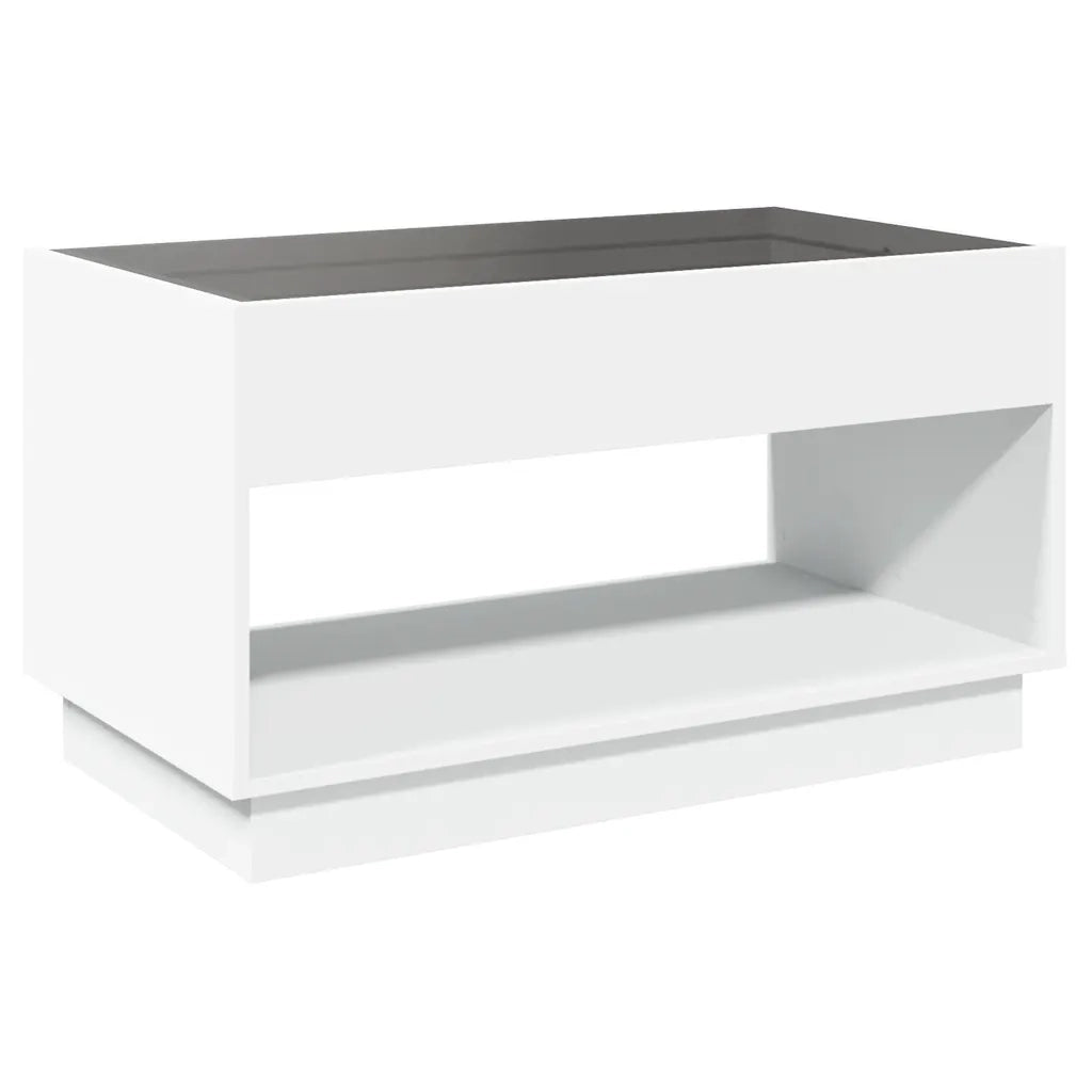 vidaXL Tavolino da Salotto con LED Infinity Bianco 90x50x50 cm