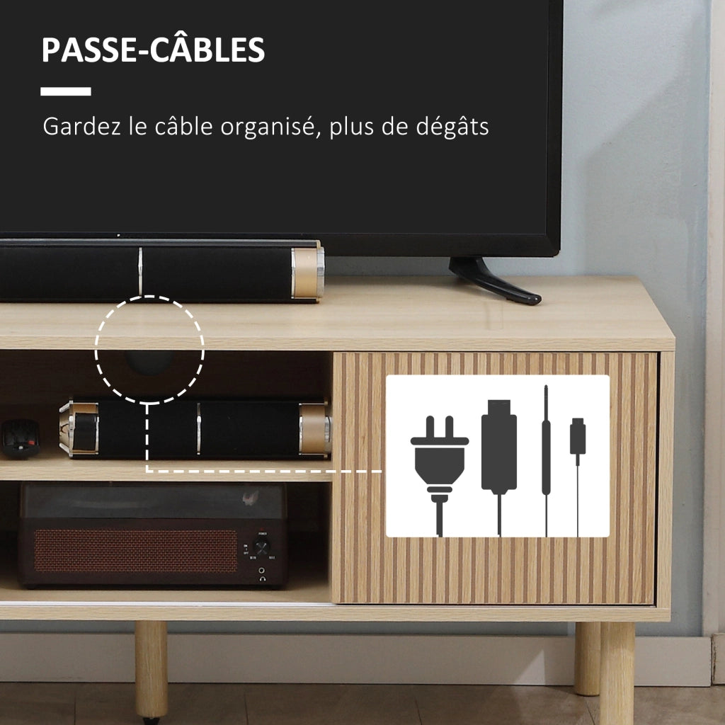 Mobile TV con 2 ante scorrevoli e 2 ripiani ¨C zephmum ¨C 115x40x49 cm