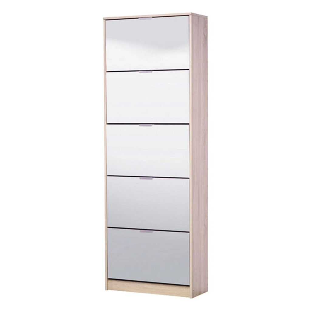 Mobile Portascarpe Dentro, Scarpiera 10 Ripiani, 67x28x191.5h cm Marrone Rovere