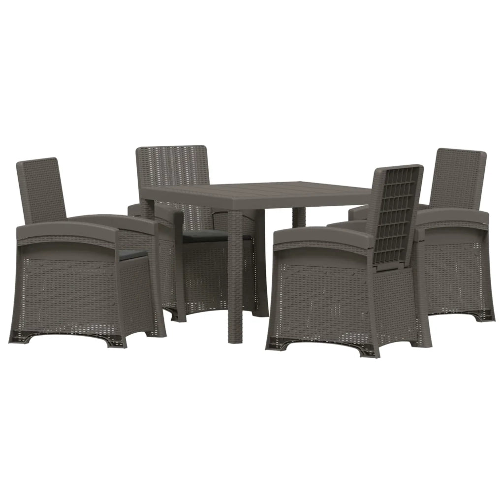 Set da Pranzo per Giardino 5 pz Grigio chiaro e Antracite PP 3430116