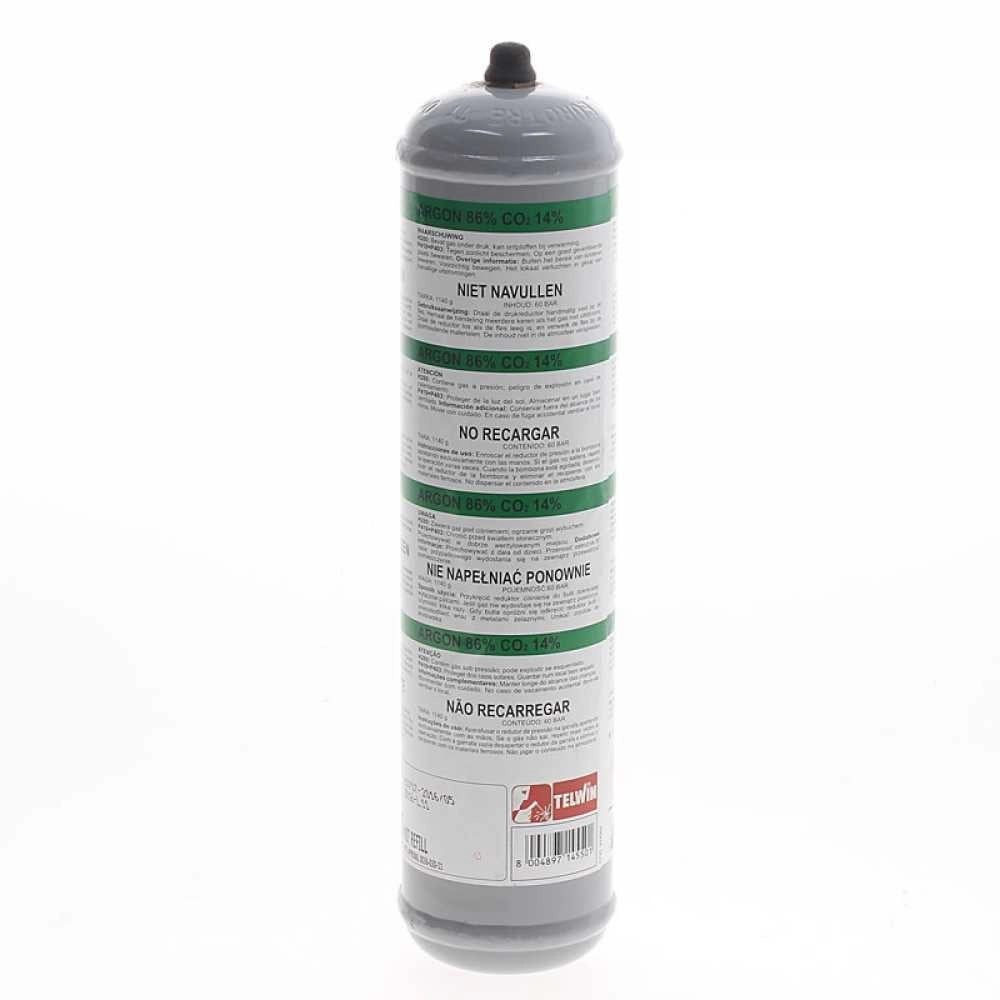 Trade Shop - Bombola Gas Compresso Argon Co2 Telwin Da 1litro Per Saldaturae Mig Tig Metalli -