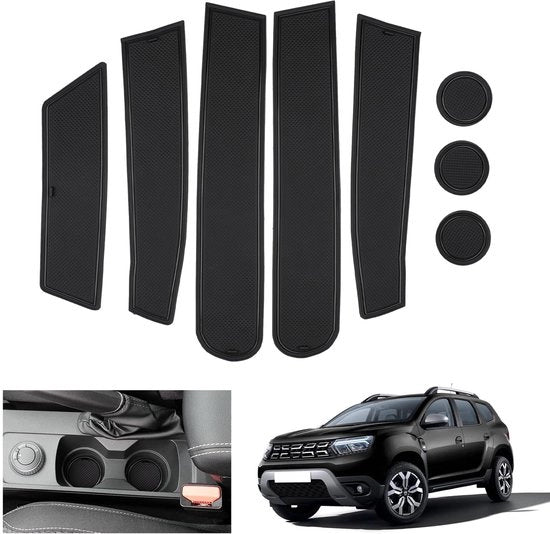 Accessori per Dacia Duster 2 Facelift 2022-2023 2024, Antislipmattone per Duster 2023, Antislipmattone in gomma per Duster 2, Mattone per console centrale, Mattone per Deurnaade, Accessori per Dacia Duster 2 (Nero)