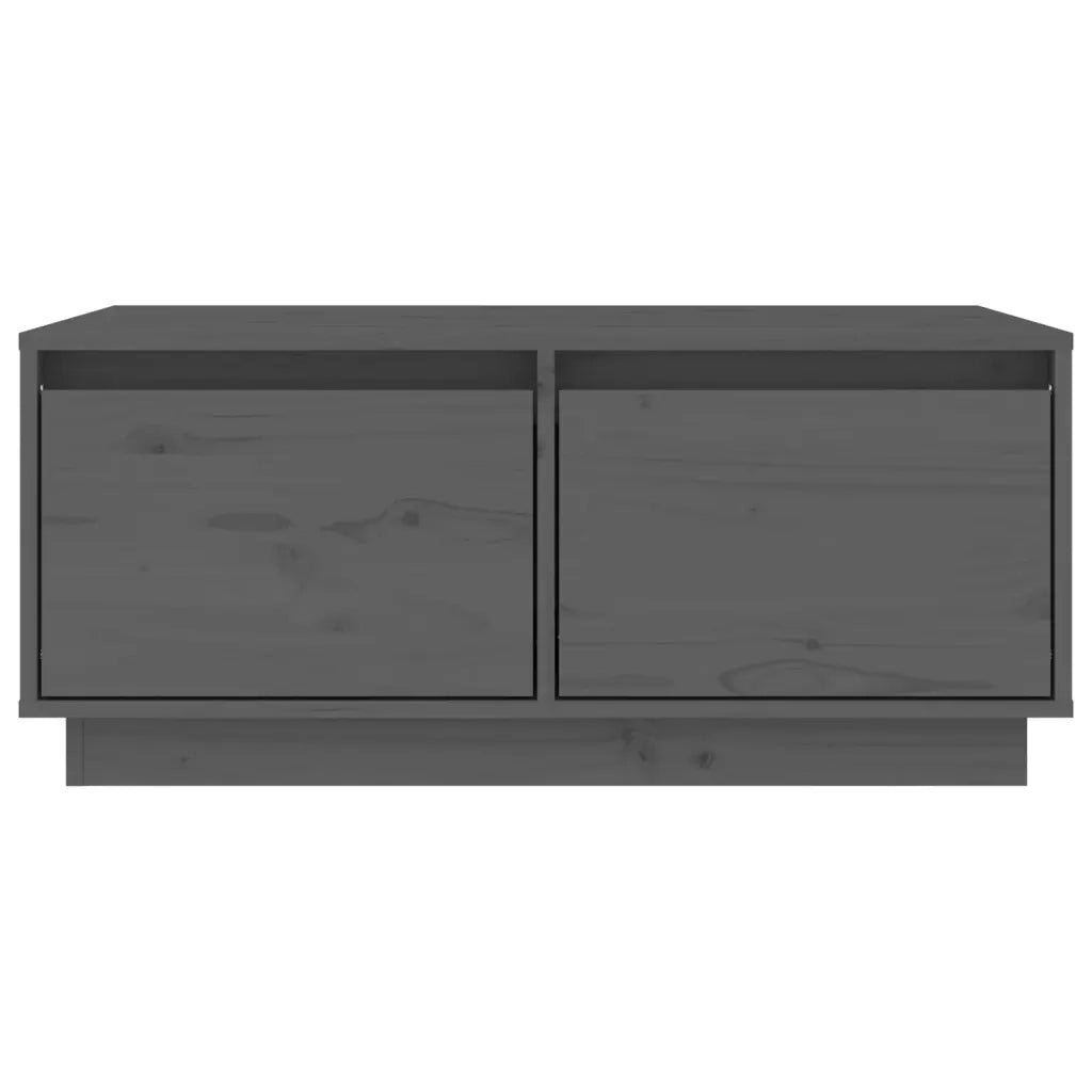 Tavolino da Salotto Grigio 80x50x35 cm Legno Massello di Pino 814441
