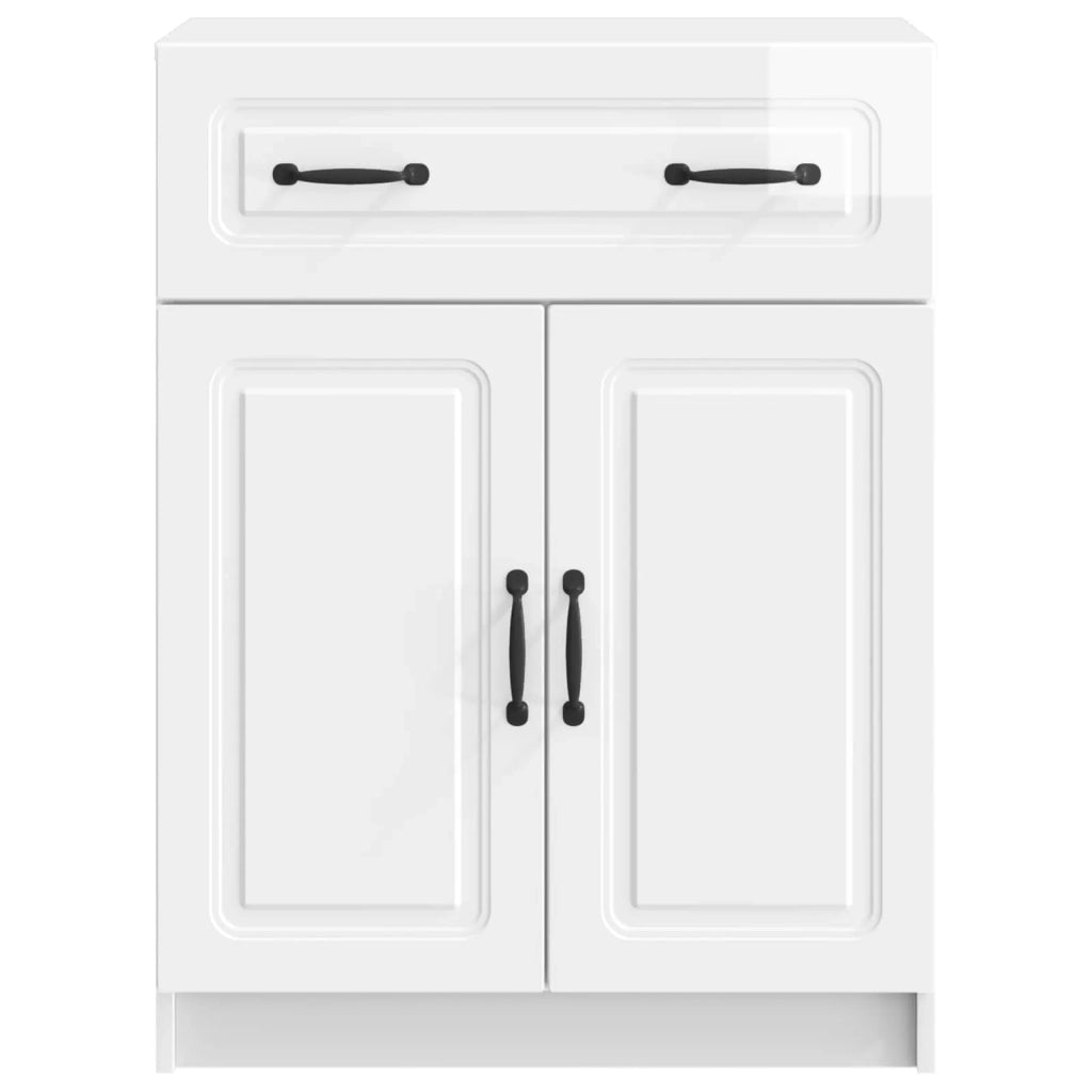 Credenza Bianco Lucido 66 x 34,5 x 87 cm Legno ingegnerizzato