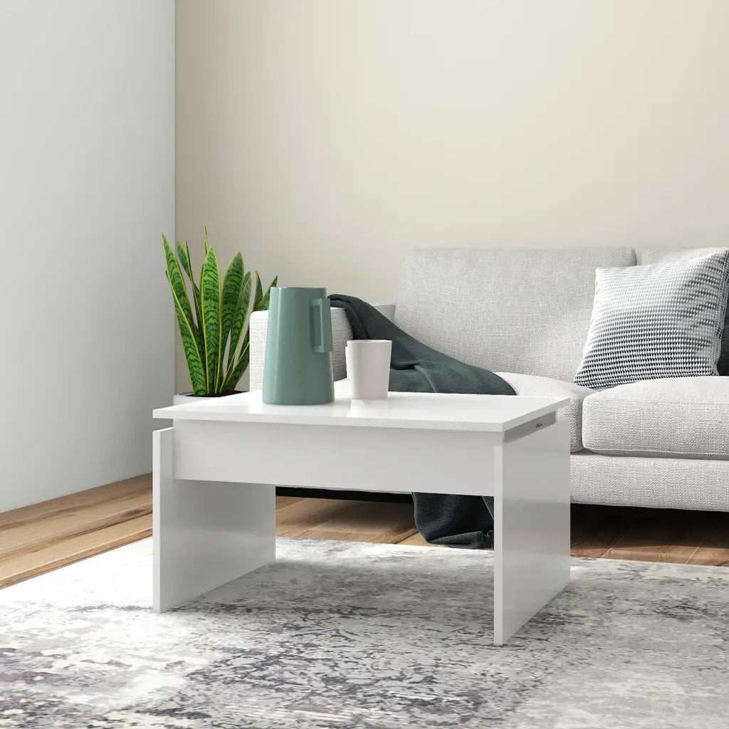 Tavolino da salotto | Tavolino da caff¨¨ | Tavolino da Soggiorno Bianco 68x50x38 cm Legno Multistrato