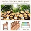 Panchina da Esterno in Legno, Panchina a 2 Posti da Giardino con Sedile a Doghe Traspirante e Schienale Inclinato, Panca per Cortile, Balcone e Giardino, Portata 180 kg